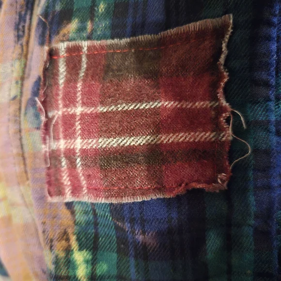 Fall Outfit Combo! Nirvana Tee & Tie Dye Plaid Button Up Shirt - Picture 10 of 11